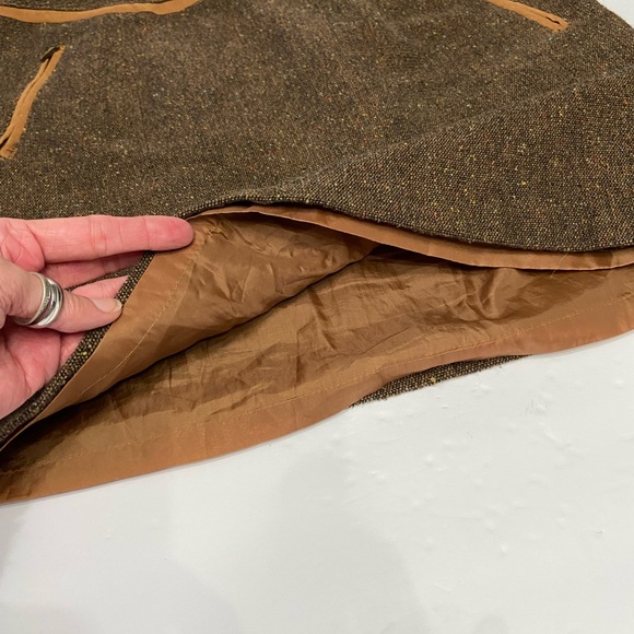 BOB TIMBERLAKE-Wool blend skirt Brown Speckled boho zip pockets Lagenlook Sz 12 - Picture 5 of 16